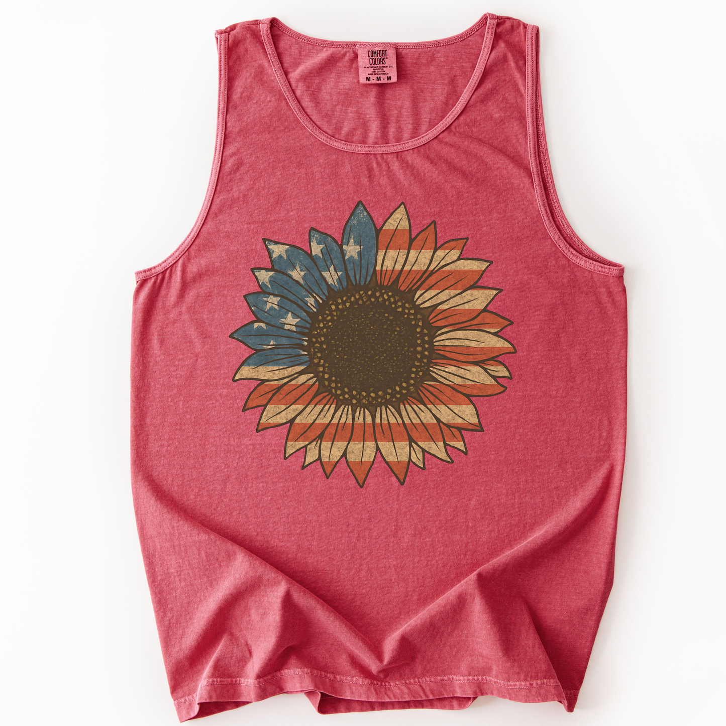 Stars & Stripes Sunflower - Comfort Colors Premium Tank Top