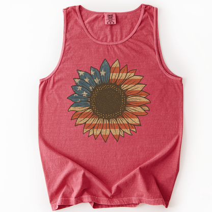 Stars & Stripes Sunflower - Comfort Colors Premium Tank Top