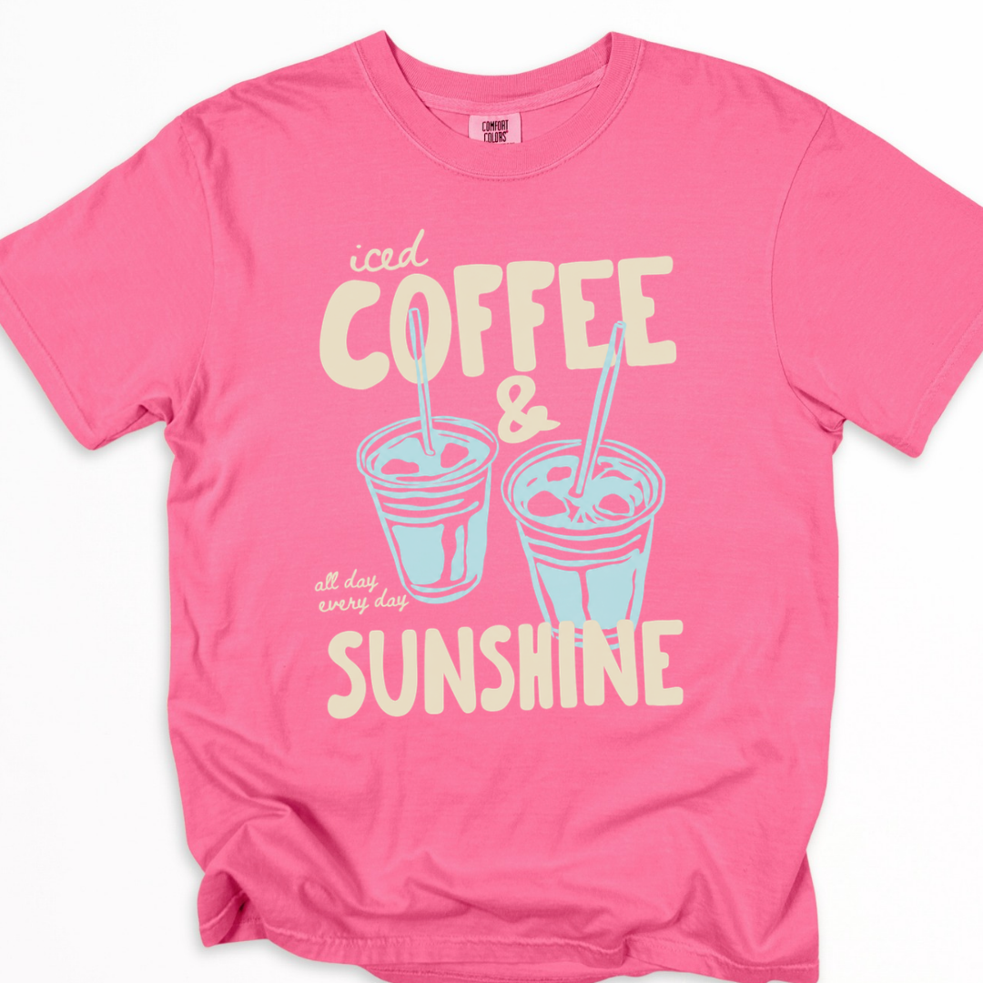 Iced Coffee & Sunshine - Comfort Colors Relaxed Fit Premium T Shirt