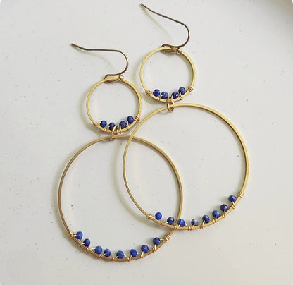 Gemstone Wrapped Dangle Earrings, Gifted To Joanna Gaines