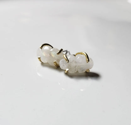 Flashy Rainbow Moonstone Cloud Stud/Post Earrings