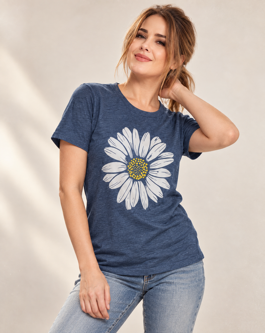 Daisy Flower - Bella Canvas Super Soft Straight Cut T shirt