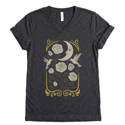 Moonlight Floral - Short Sleeve V Neck