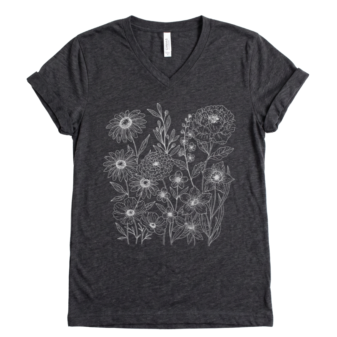 Petal Cartography - Short Sleeve V Neck