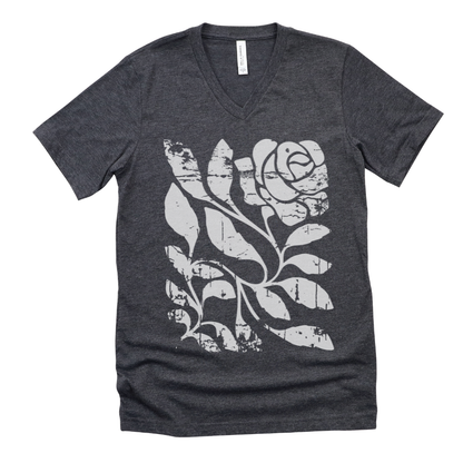 Twisted Rose - Short Sleeve V-Neck Tee
