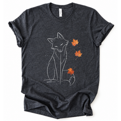 Fox in Fall - Bella Canvas Super Soft Straight Cut T shirt