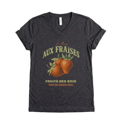 Aux Fraises - Short Sleeve V-Neck Tee