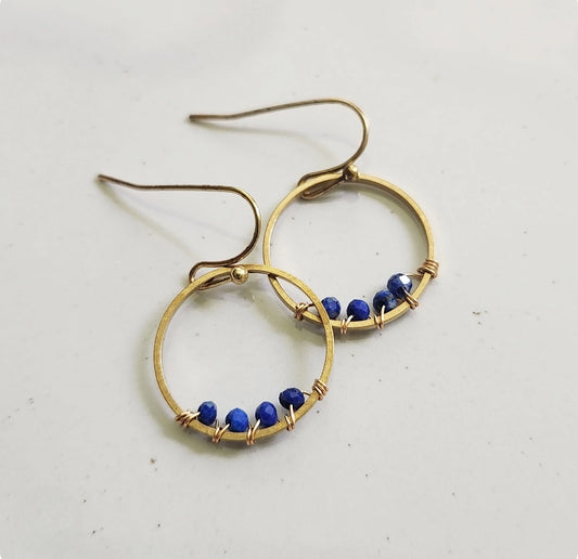 Gemstone Wrapped Dangle Earrings, Gifted To Joanna Gaines