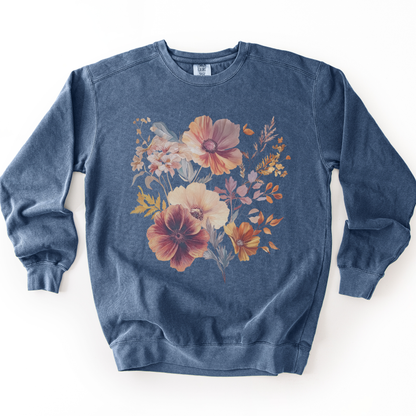 Sunset Floral - Comfort Colors Premium Heavyweight Sweatshirt