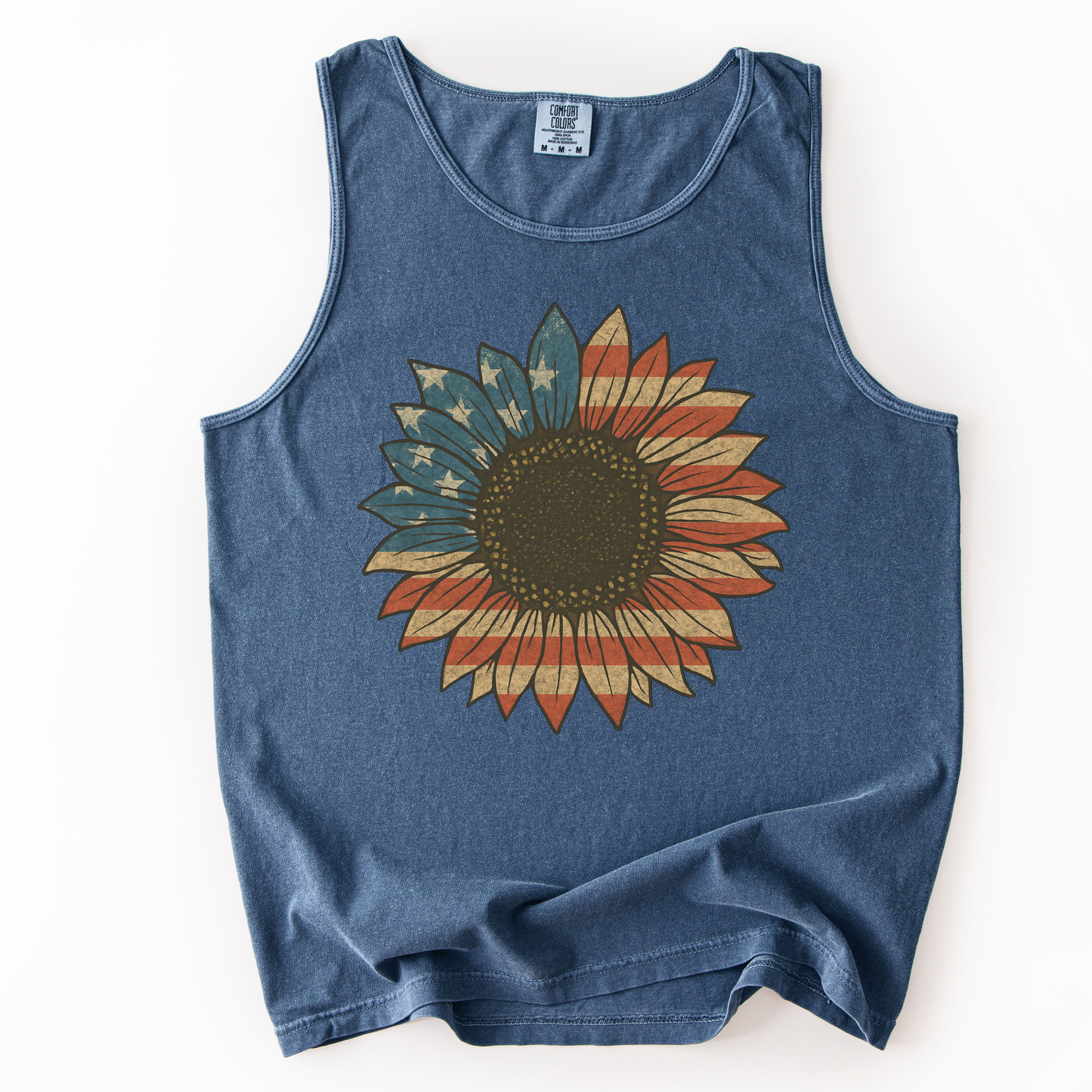 Stars & Stripes Sunflower - Comfort Colors Premium Tank Top