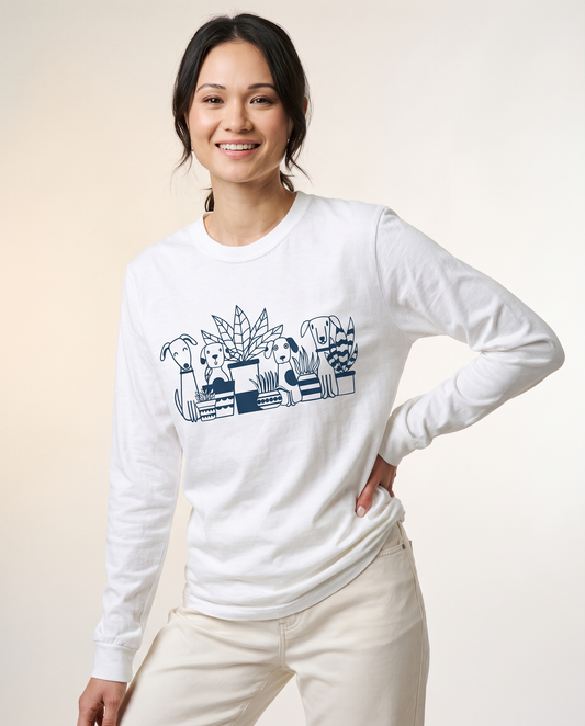 Dogs And Plants - Comfort Colors Long Sleeve Premium T Shirt