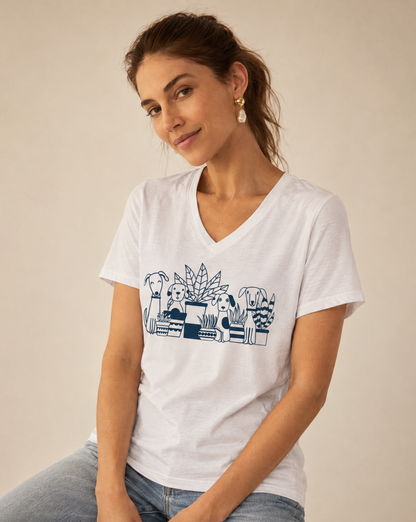 Dogs And Plants - Super Soft V Neck