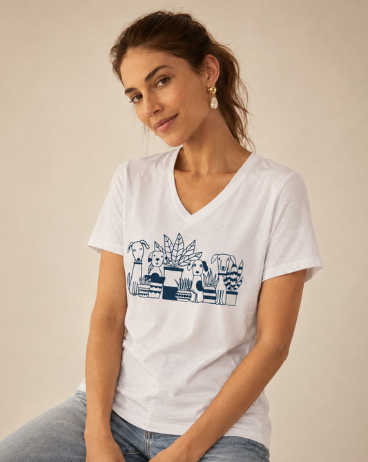 Dogs And Plants - Super Soft V Neck