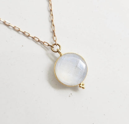 Moonstone Medallion Dangle Earrings and Pendant Necklace
