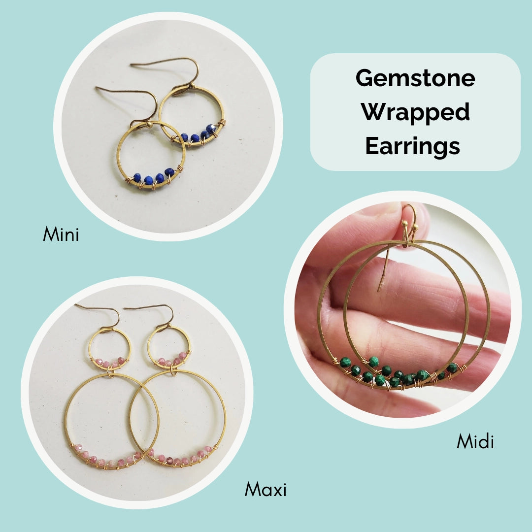 Gemstone Wrapped Dangle Earrings, Gifted To Joanna Gaines