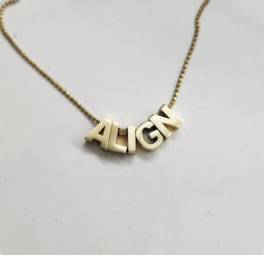 Self Motivational Affirmation Beaded Brass Charm Necklaces