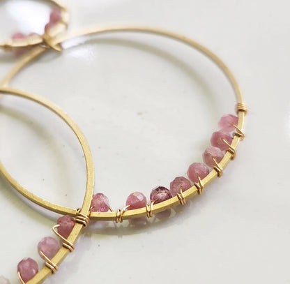 Gemstone Wrapped Dangle Earrings, Gifted To Joanna Gaines