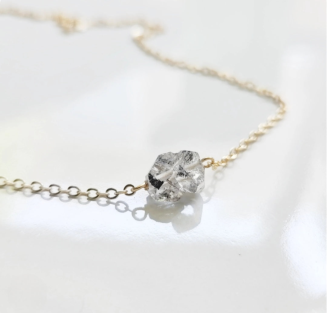 Natural Tibetan Quartz w/ Anthraxolite Focal Necklace