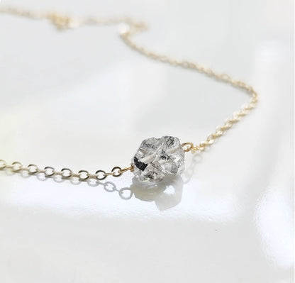Natural Tibetan Quartz w/ Anthraxolite Focal Necklace