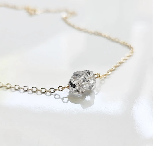 Natural Tibetan Quartz w/ Anthraxolite Focal Necklace