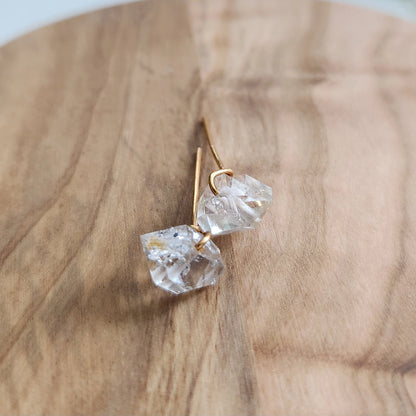 Natural Tibetan Quartz w/ Anthraxolite Stud Post Earrings