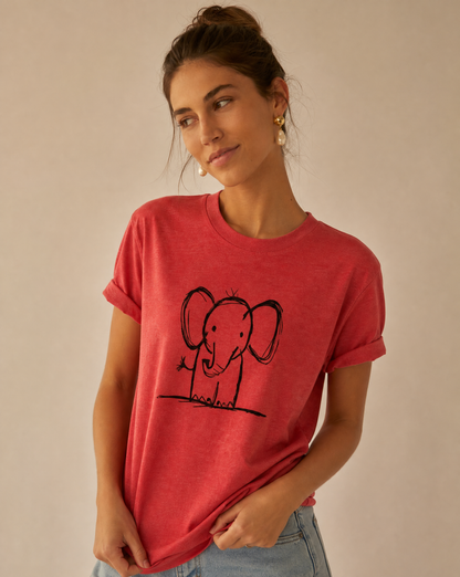 Elephant Sketch - Bella Canvas Super Soft Standard Fit T Shirt