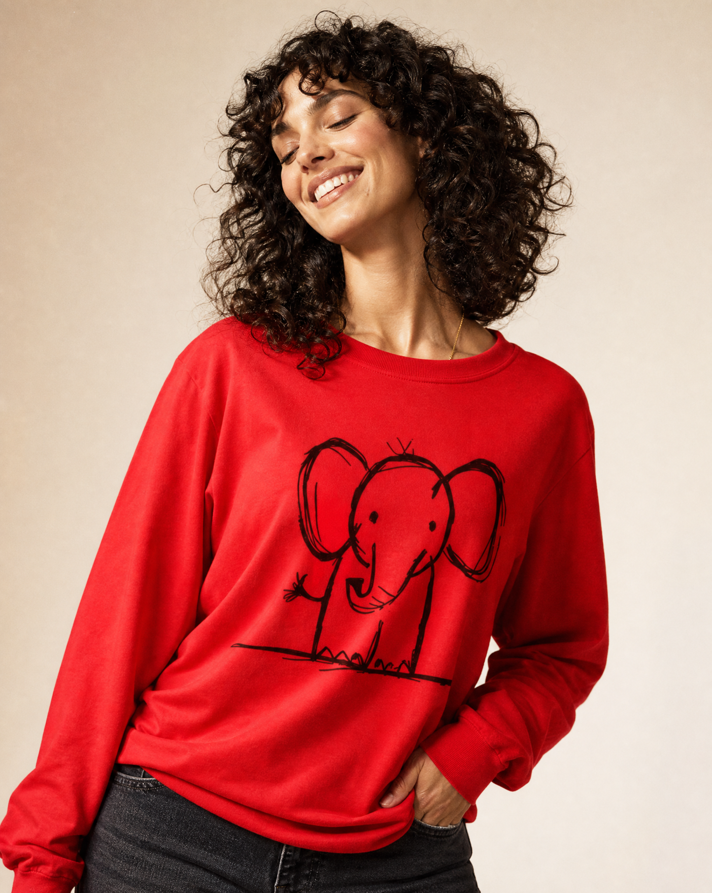 Elephant Sketch - Comfort Colors Long Sleeve Premium T Shirt