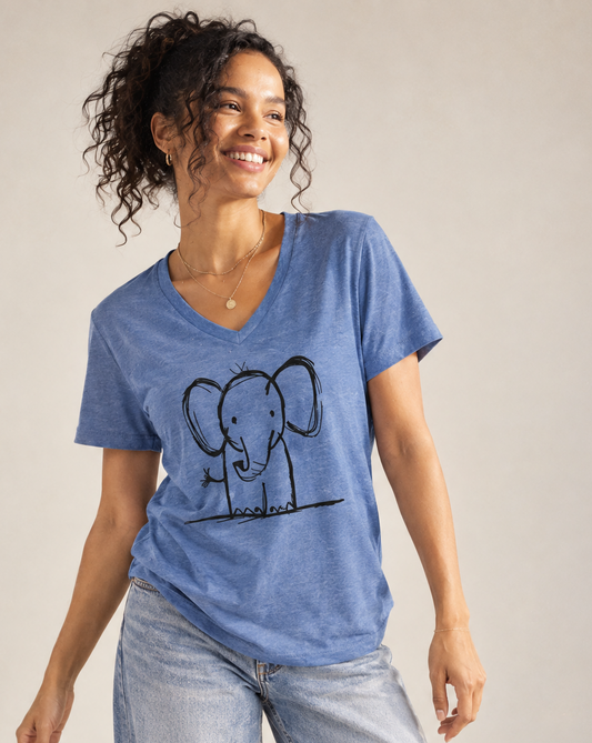 Elephant Sketch - Super Soft V Neck