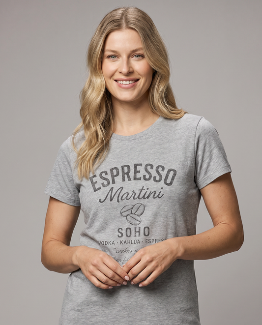 Espresso Martini, Vintage Faded Print - Women's Cut Fitted Tee