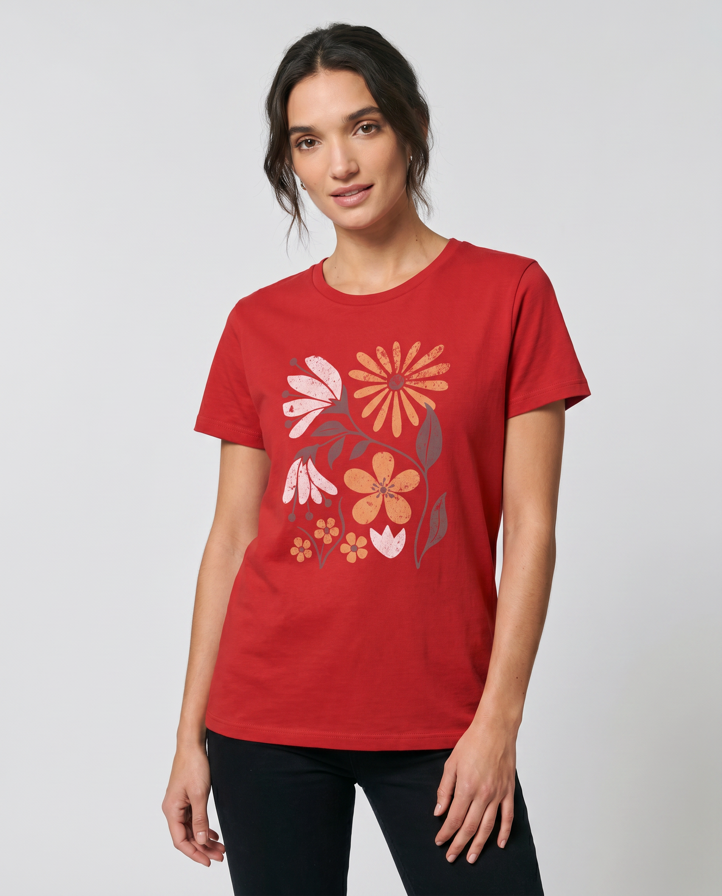 Vintage Distressed Field of Bloom Floral - Women's Softstyle Tee