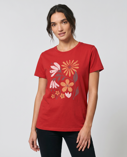 Vintage Distressed Field of Bloom Floral - Women's Softstyle Tee