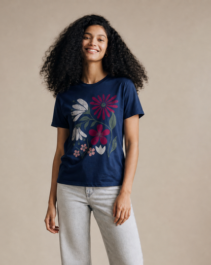 Vintage Distressed Field of Bloom Floral - Bella Canvas Super Soft T Shirt
