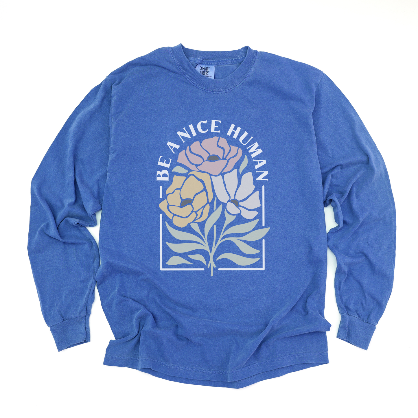 Be A Nice Human - Comfort Colors Premium Long Sleeve T Shirt