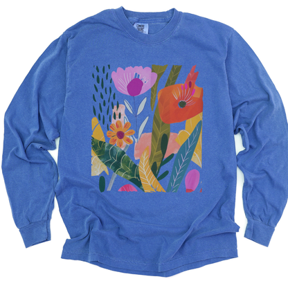 Modern Art Plant Print - Comfort Colors Premium Long Sleeve T Shirt