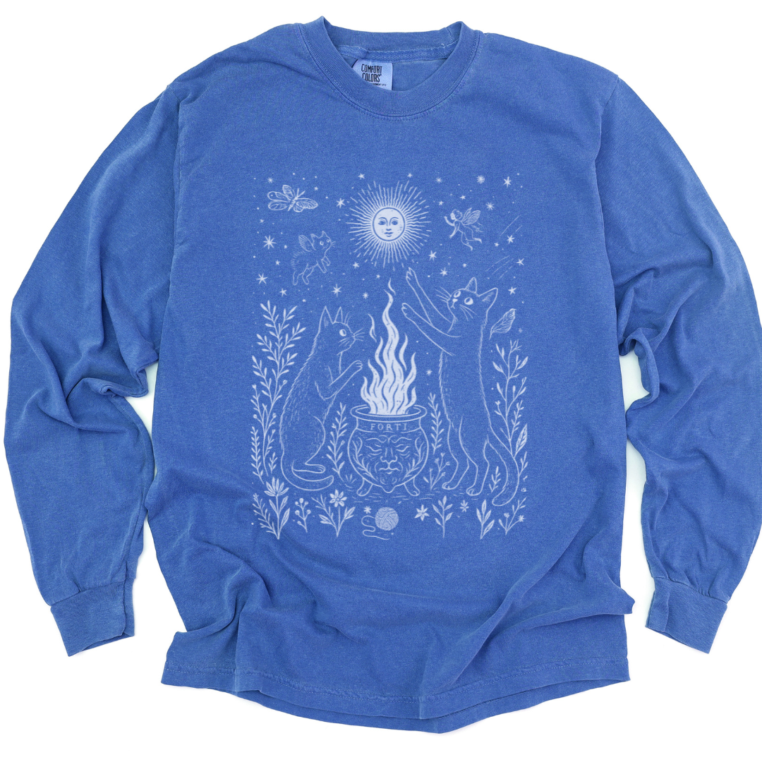 Midnight Meowgic - Comfort Colors Premium Long Sleeve T Shirt