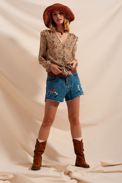 Floral Ruffle Blouse
