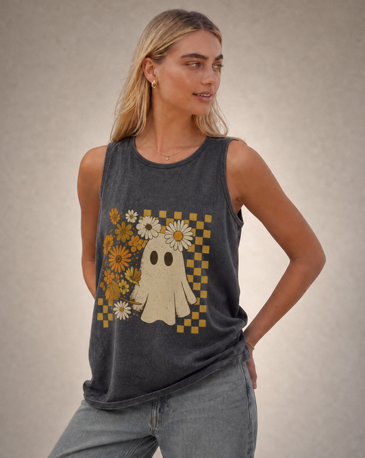 Floral Ghost - Comfort Colors Premium Tank Top