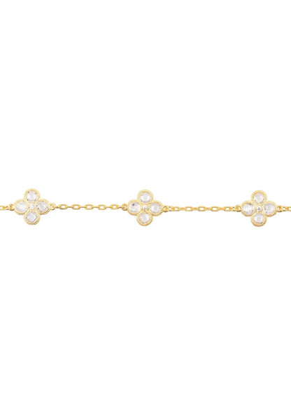 Flower Clover Triple Bracelet Gold