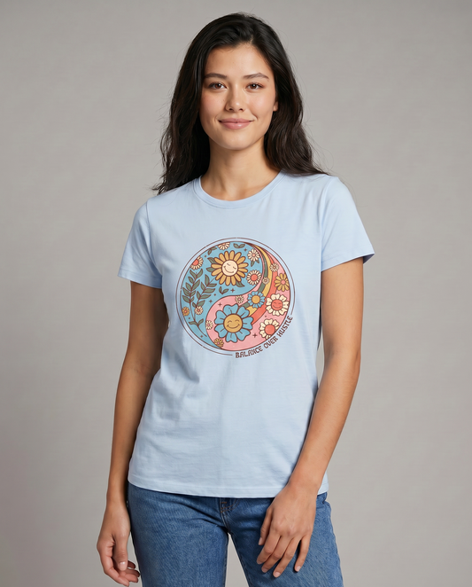 Flowers and Yang - Women's Cut Fitted Tee