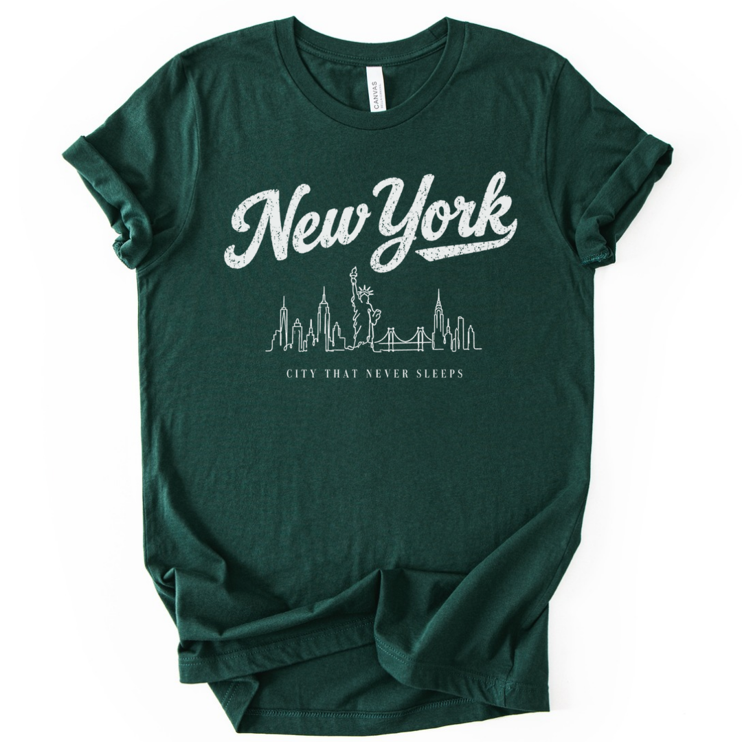 New York Skyline Doodle - Bella Canvas Super Soft Straight Cut T shirt