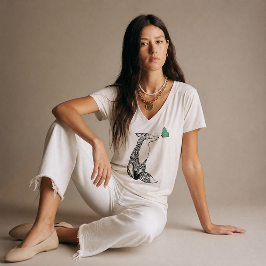 Fox & Butterfly - Super Soft V Neck
