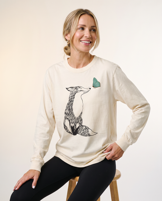 Fox & Butterfly - Comfort Colors Long Sleeve Premium T Shirt