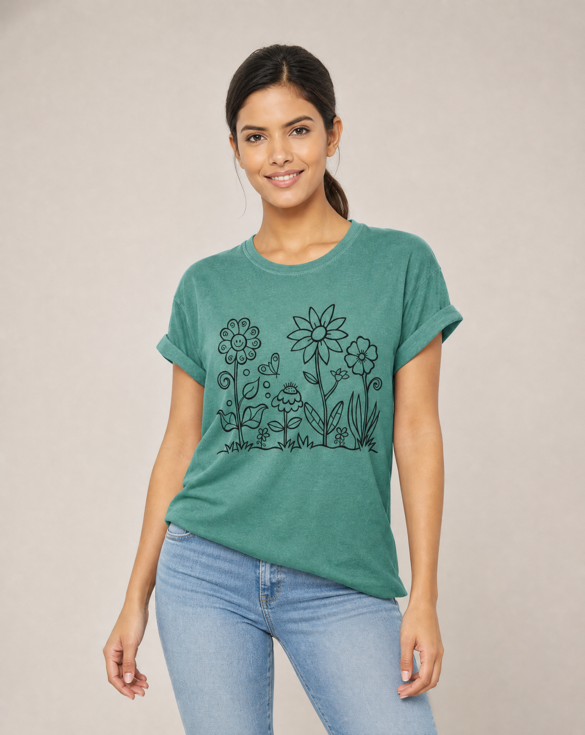Garden Doodle  - Comfort Colors Relaxed Fit Premium T Shirt
