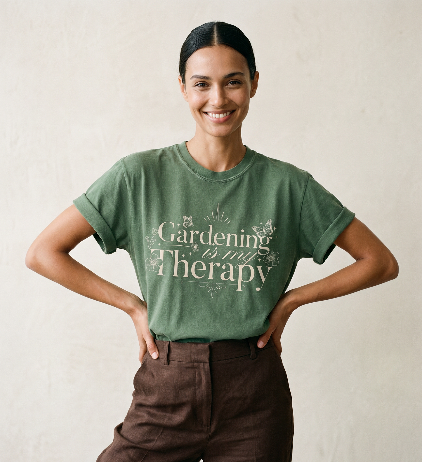 Gardening Is My Therapy - Comfort Colors Relaxed Fit Premium T Shirt