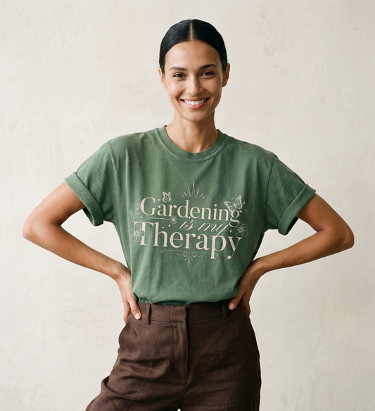 Gardening Is My Therapy - Comfort Colors Relaxed Fit Premium T Shirt