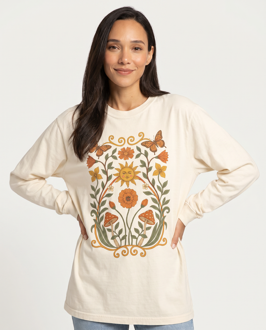 Golden Butterfly - Comfort Colors Premium Long Sleeve T Shirt