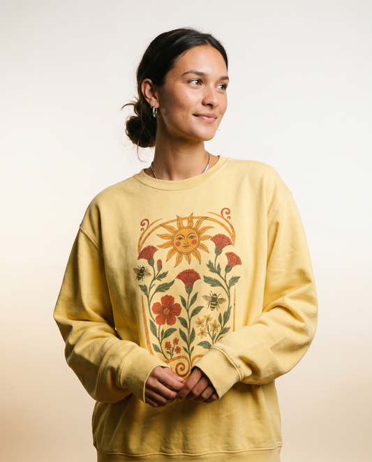 Golden Floral - Comfort Colors Premium Heavyweight Sweatshirt
