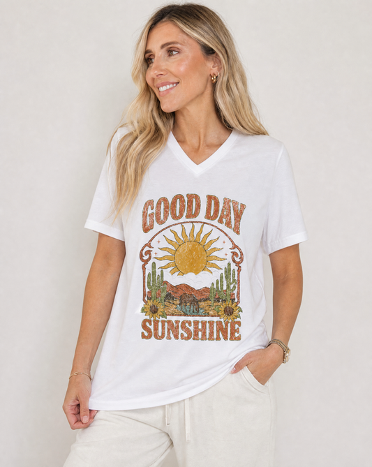 Good Day Sunshine - Short Sleeve V Neck