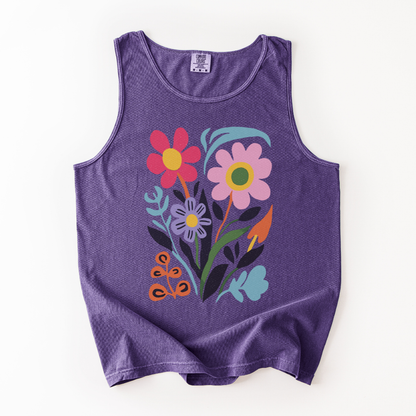 Vivid Floral - Comfort Colors Premium Tank Top