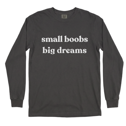 Small Boobs Big Dreams - Comfort Colors Long Sleeve Premium T Shirt